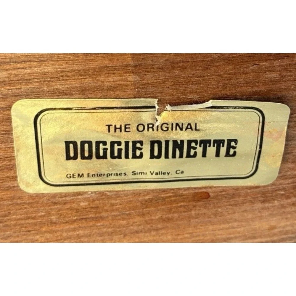 The Original Doggie Dinette Double Bowl Holder Elevated Stand Raised MCM Vintage